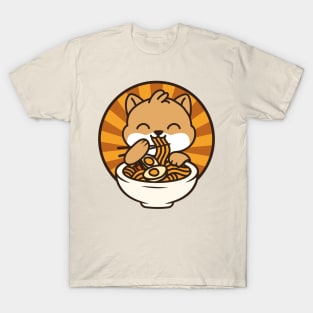 Corgi Eating Ramen - Cute Kawaii Noodles Dog puppy japanese T-Shirt